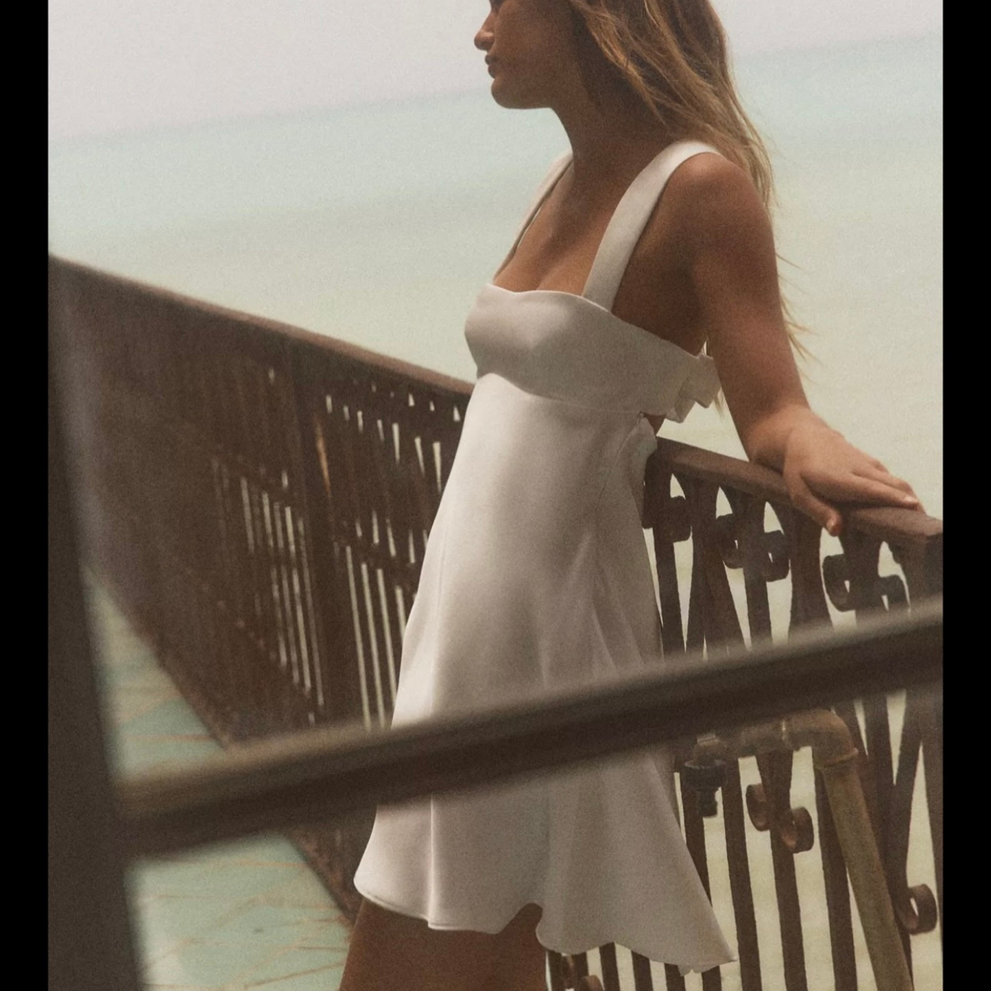 Zara White Satin Open Back Mini Dress