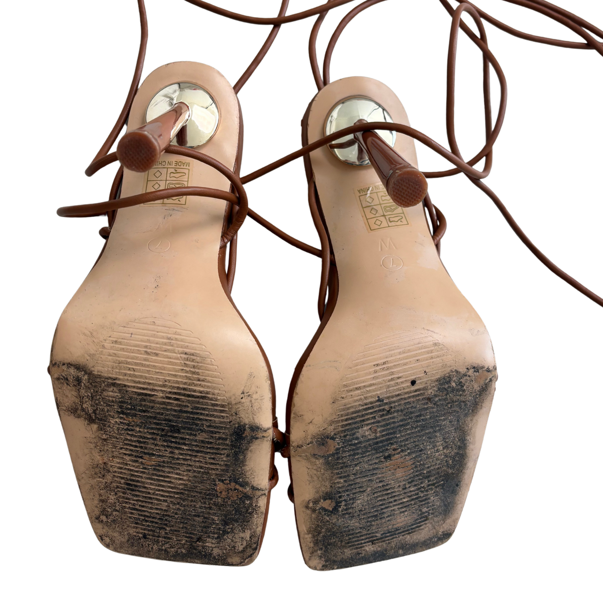 Public Desire Brown Lace Up Heels