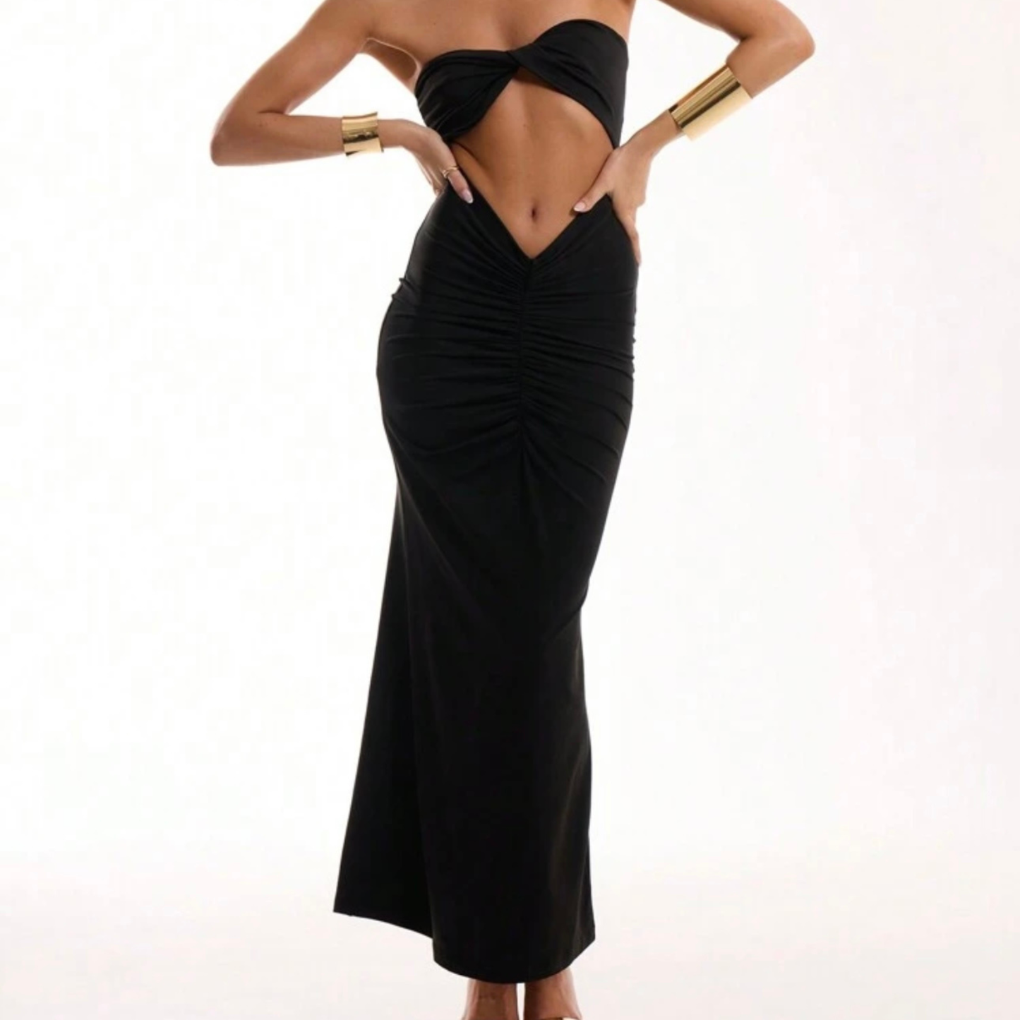 Black Cut Out Maxi Dress