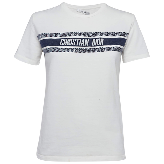 Christian Dior White Logo Patterned Cotton Shirt