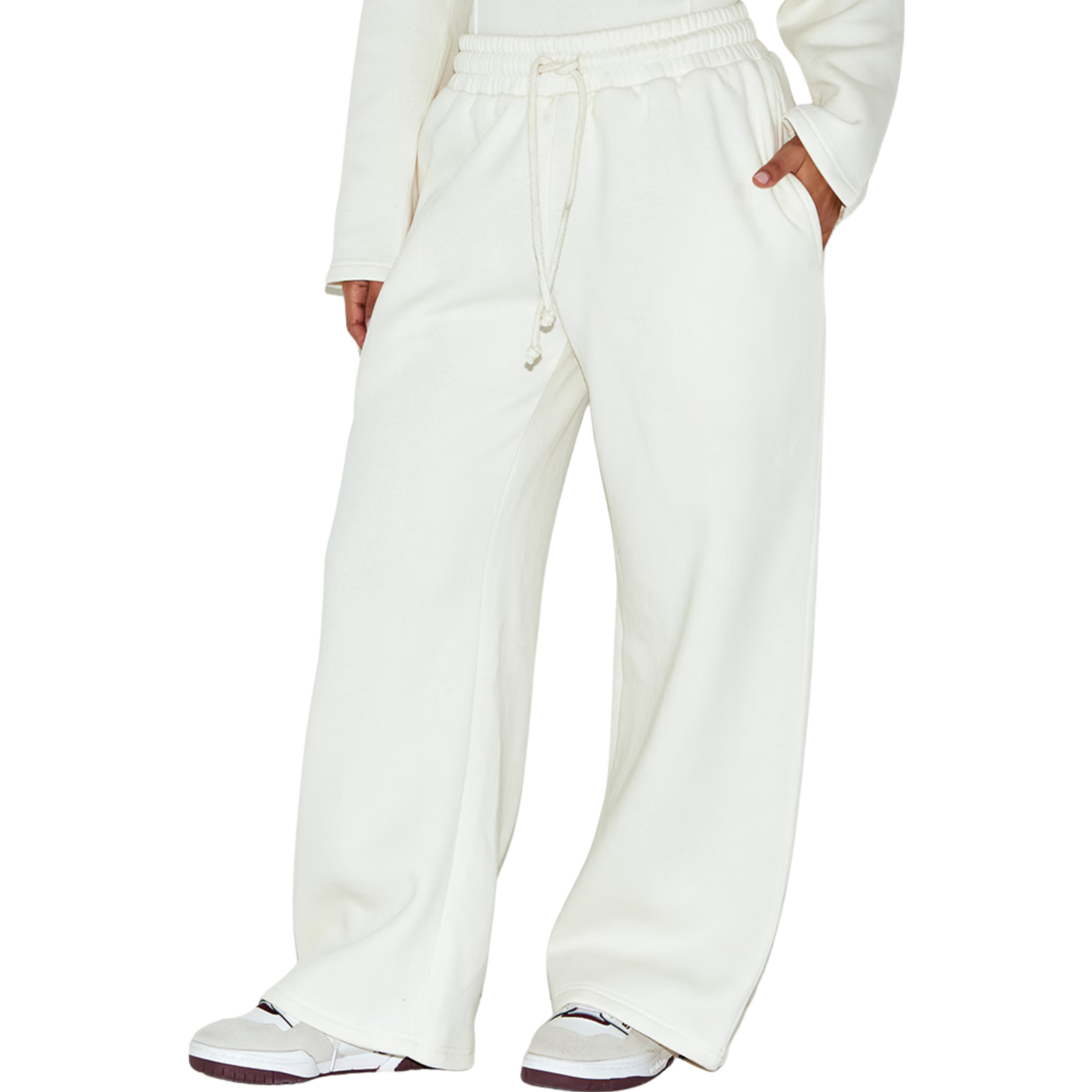 Zara Cream Wide Leg Joggers