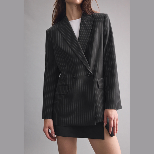 Grey Pinstripe Blazer