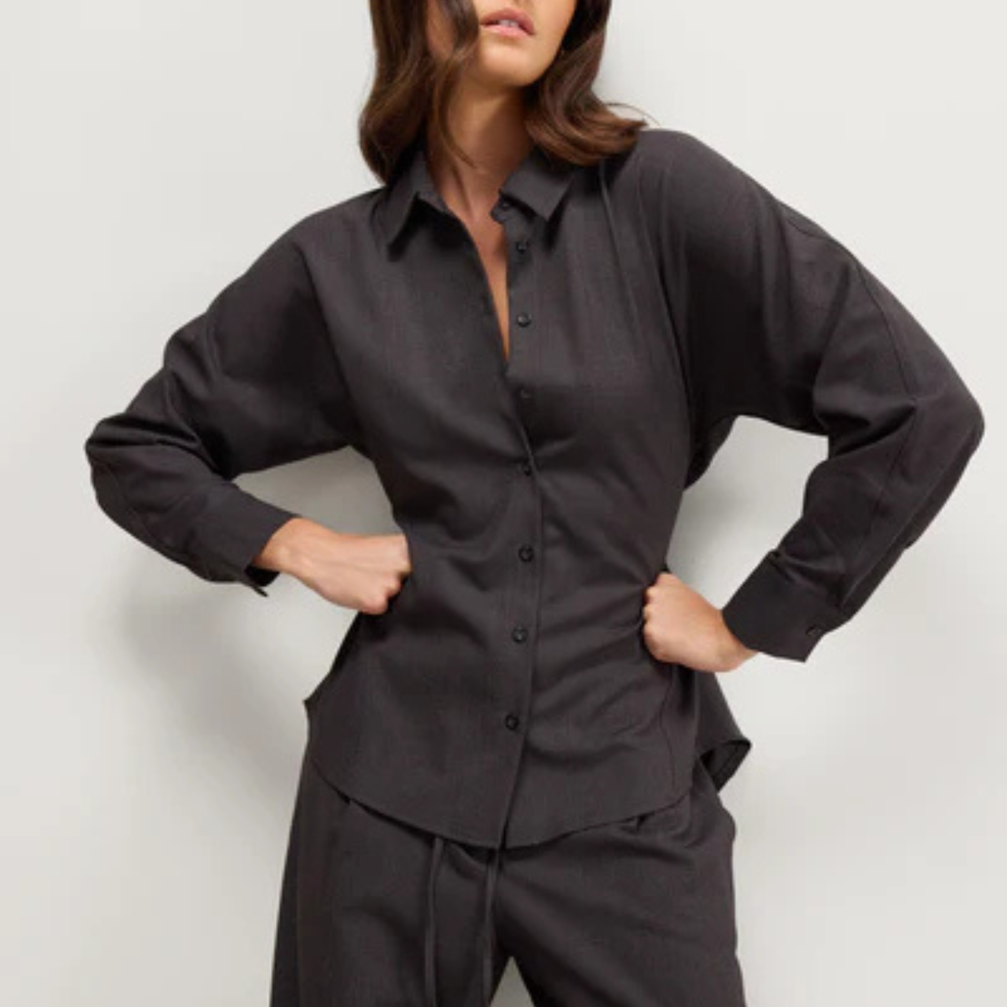 Zara Grey & White Pinstripe Shirt