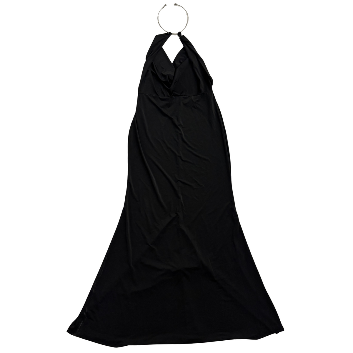 Black Slinky Halterneck Maxi Dress