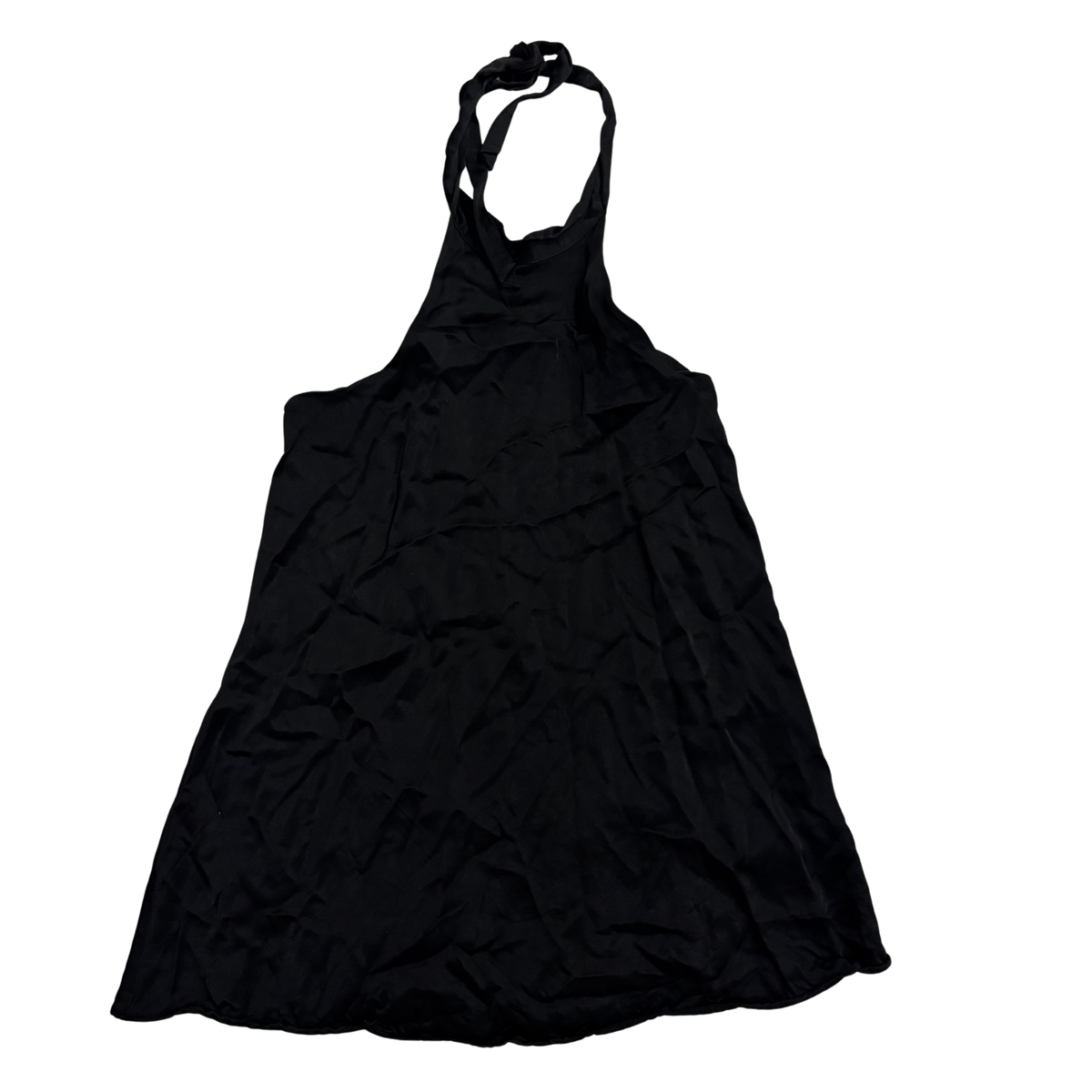 Zara Satin Black Halterneck Mini Dress