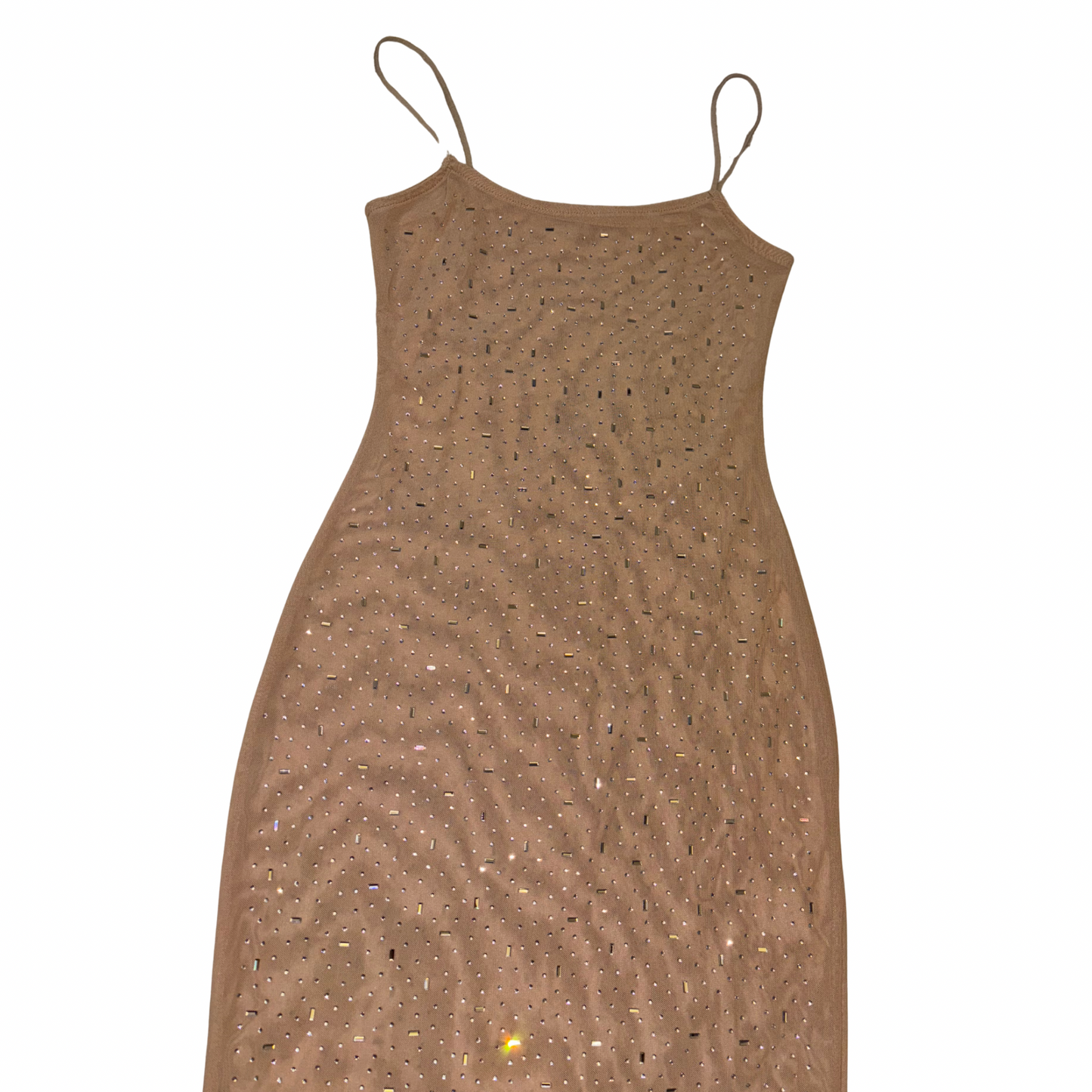 Sheer Mesh Embellished Maxi Dress