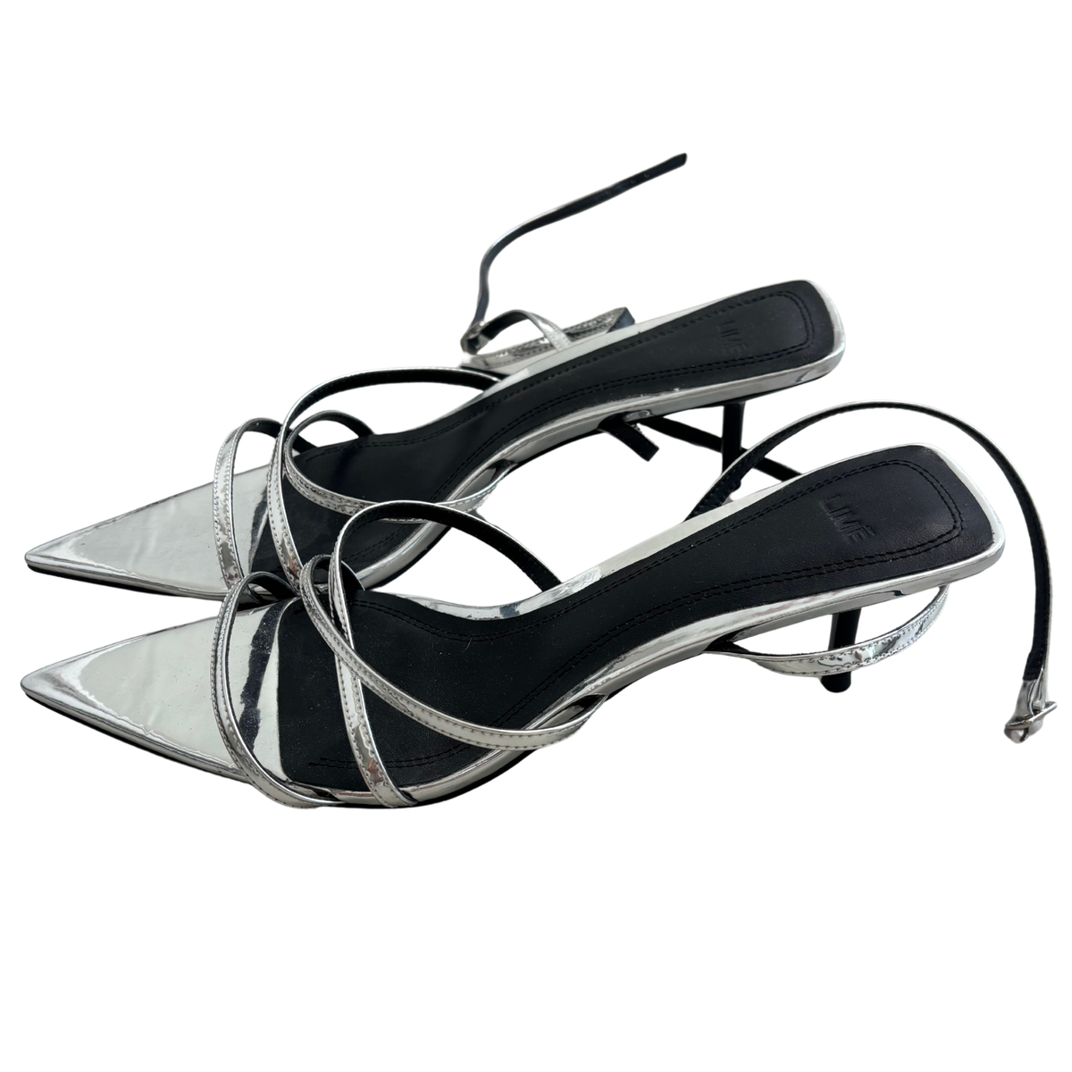 Lime Silver Pointed Toe Heels