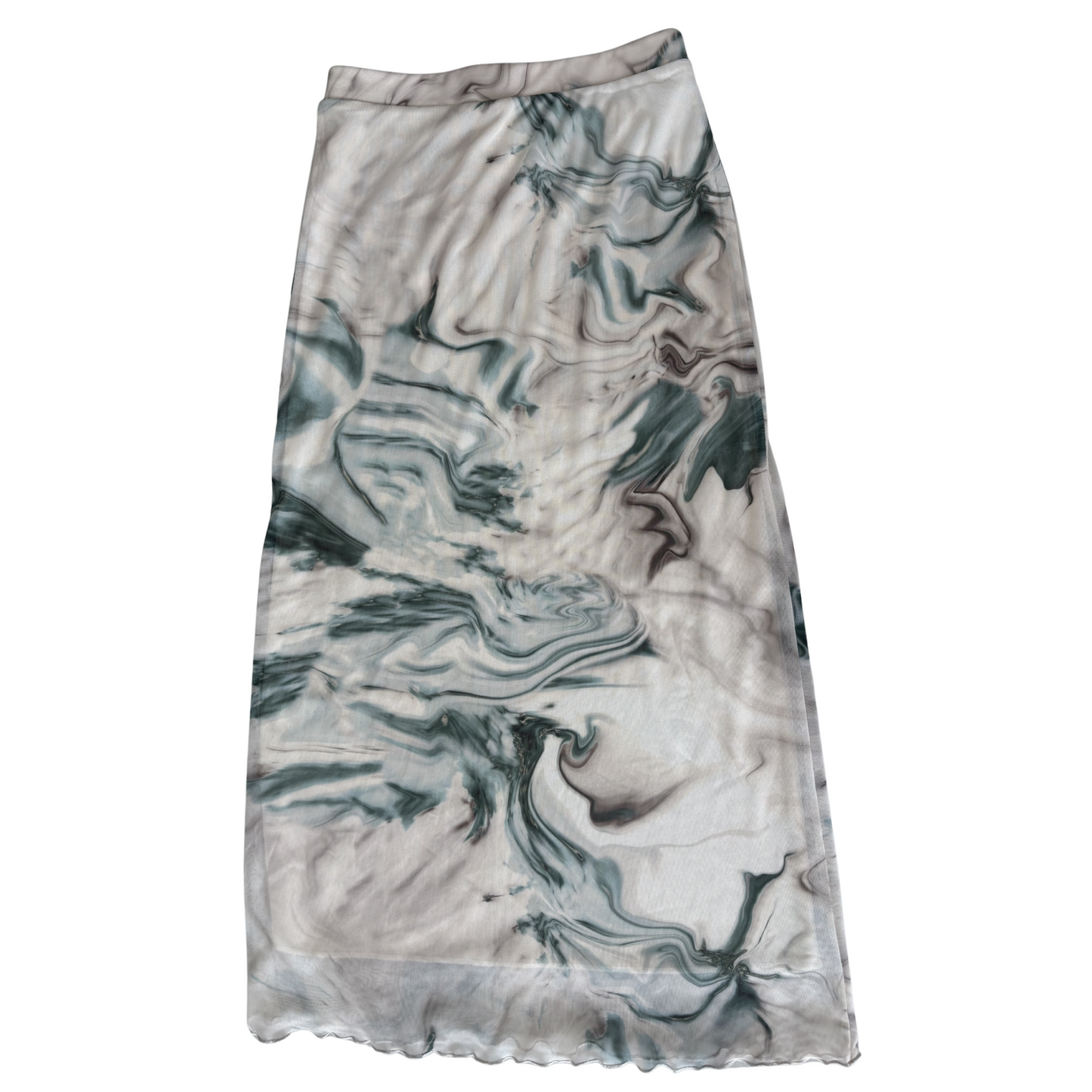 Stradivarius Mesh Abstract Midi Skirt