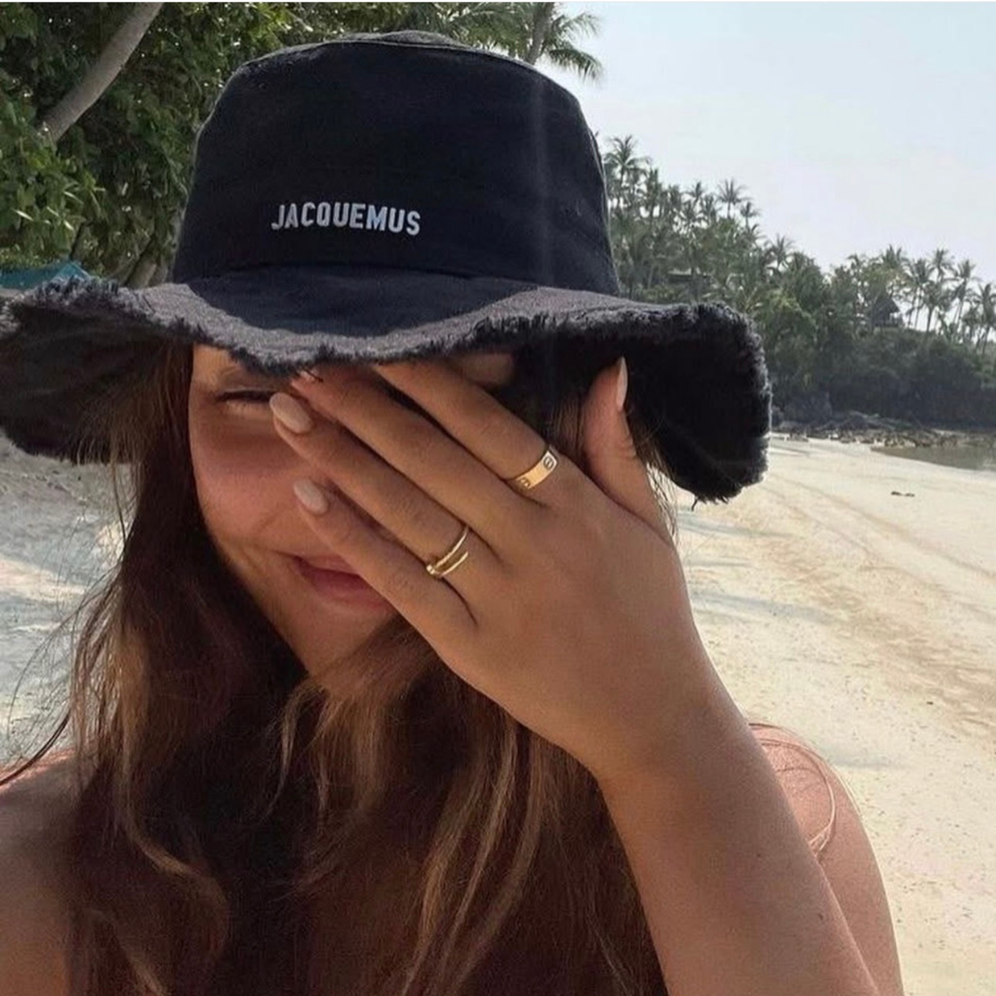 ‘J’ Black Bucket Hat