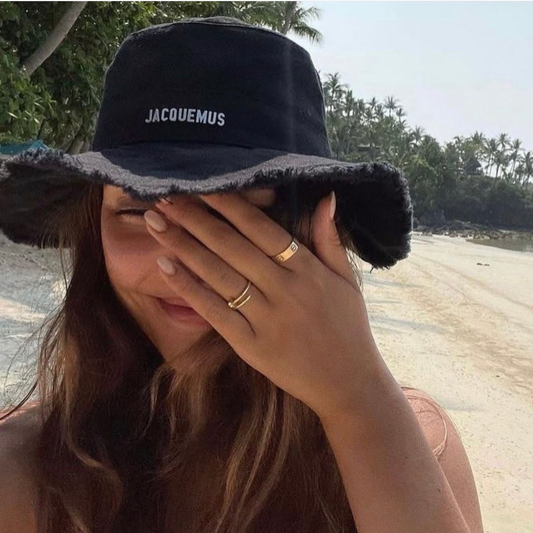 ‘J’ Black Bucket Hat
