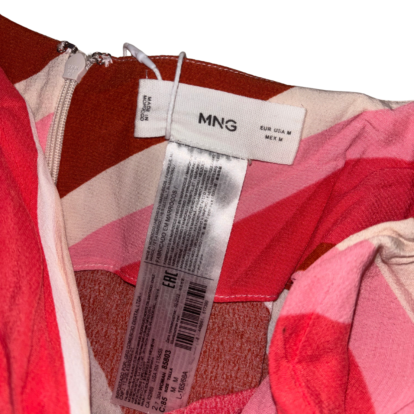 Mango Pink & Orange Striped Skirt