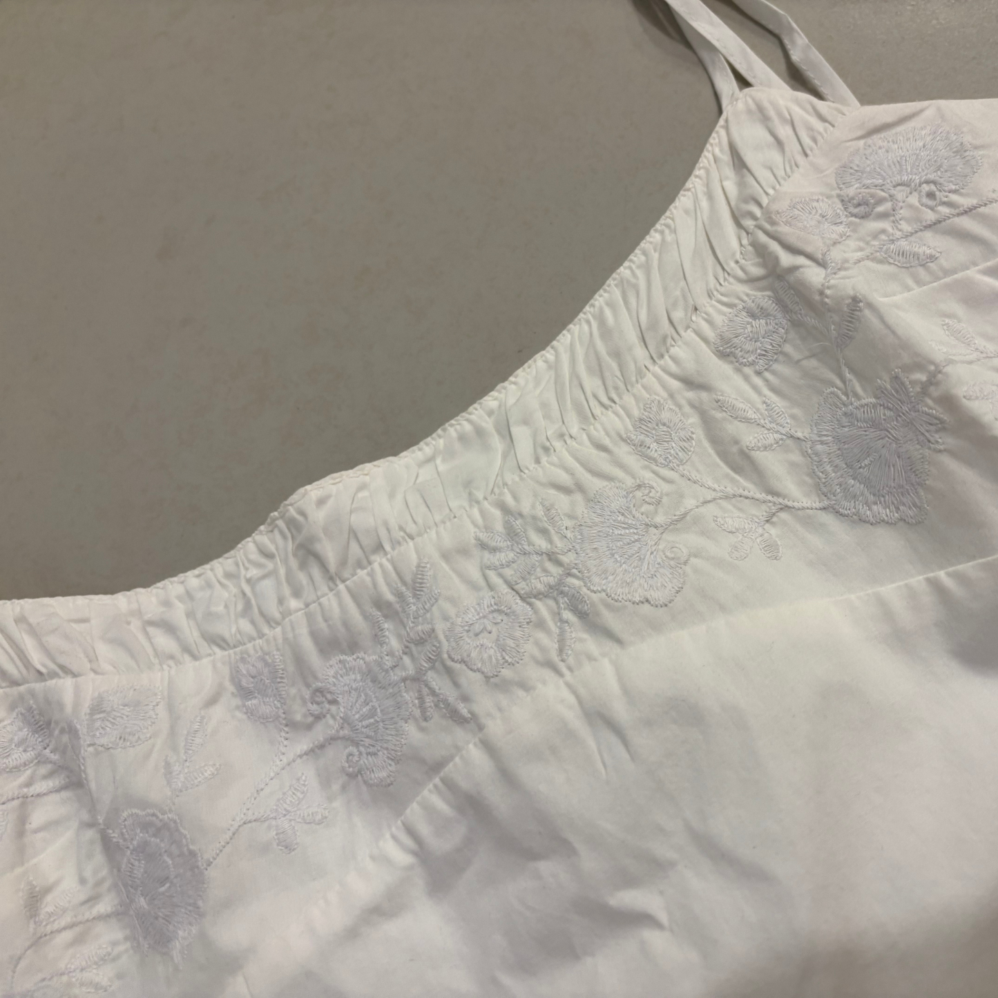 Zara White Floral Detail Mini Dress