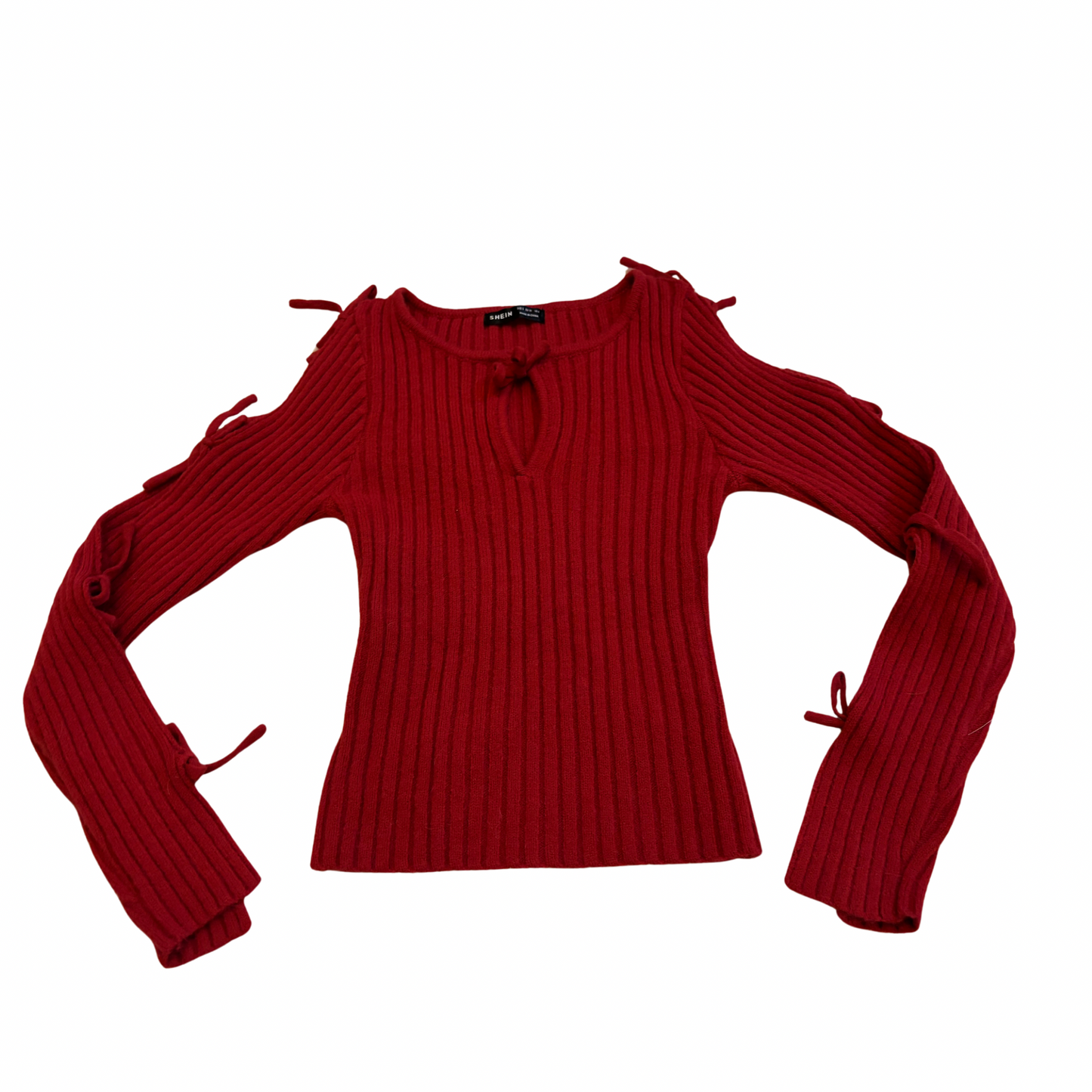 Red Knit Bow Detail Jumper