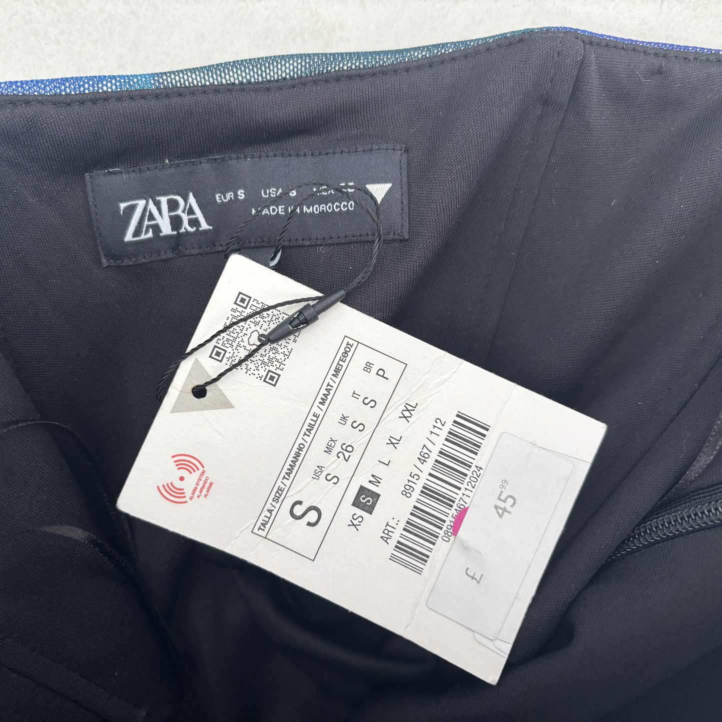 Zara Navy Blue Detailed Ruched Maxi Dress