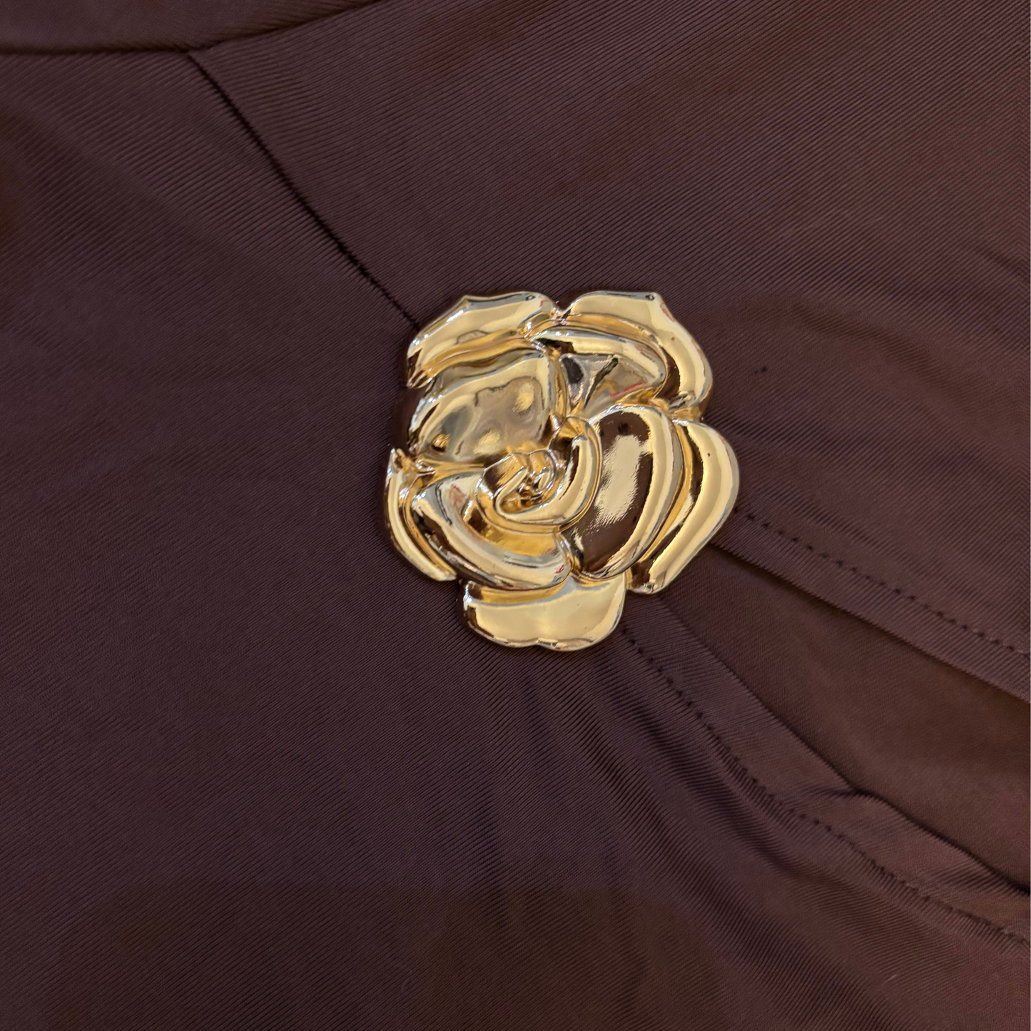 Chocolate Brown Flower Detail Top