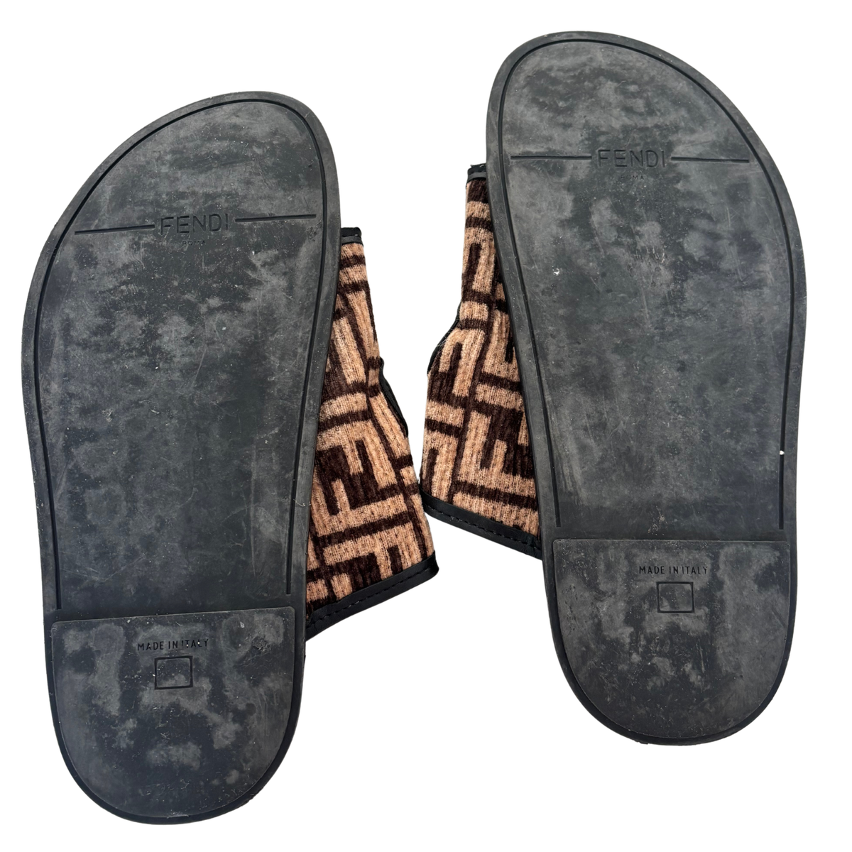 F Buckle Double Strap Sandals