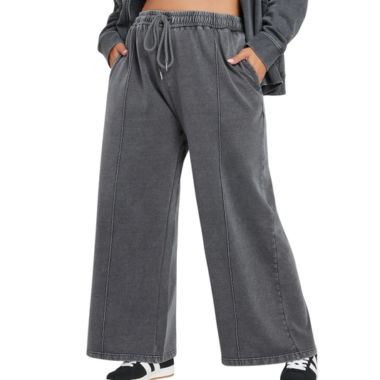 Zara Grey Wide Leg Joggers
