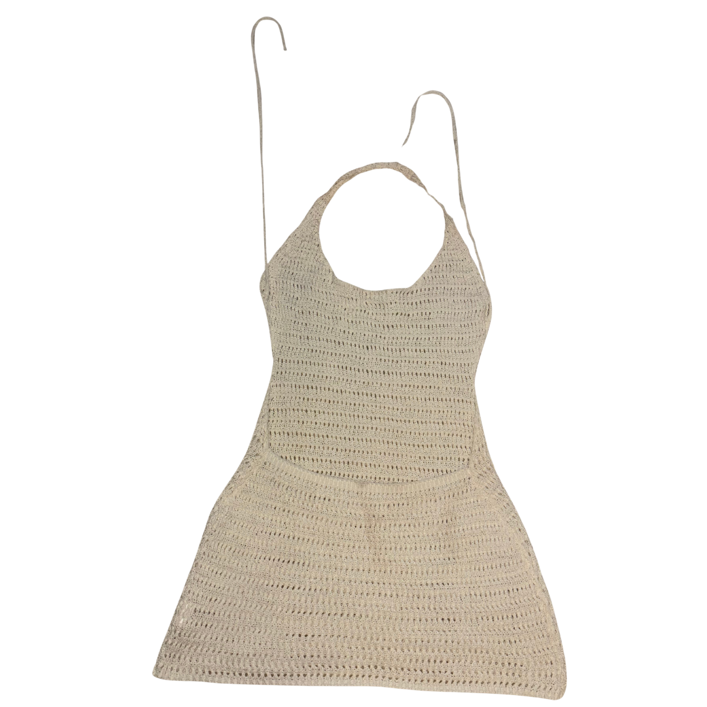Cream Crochet Halterneck Mini Dress