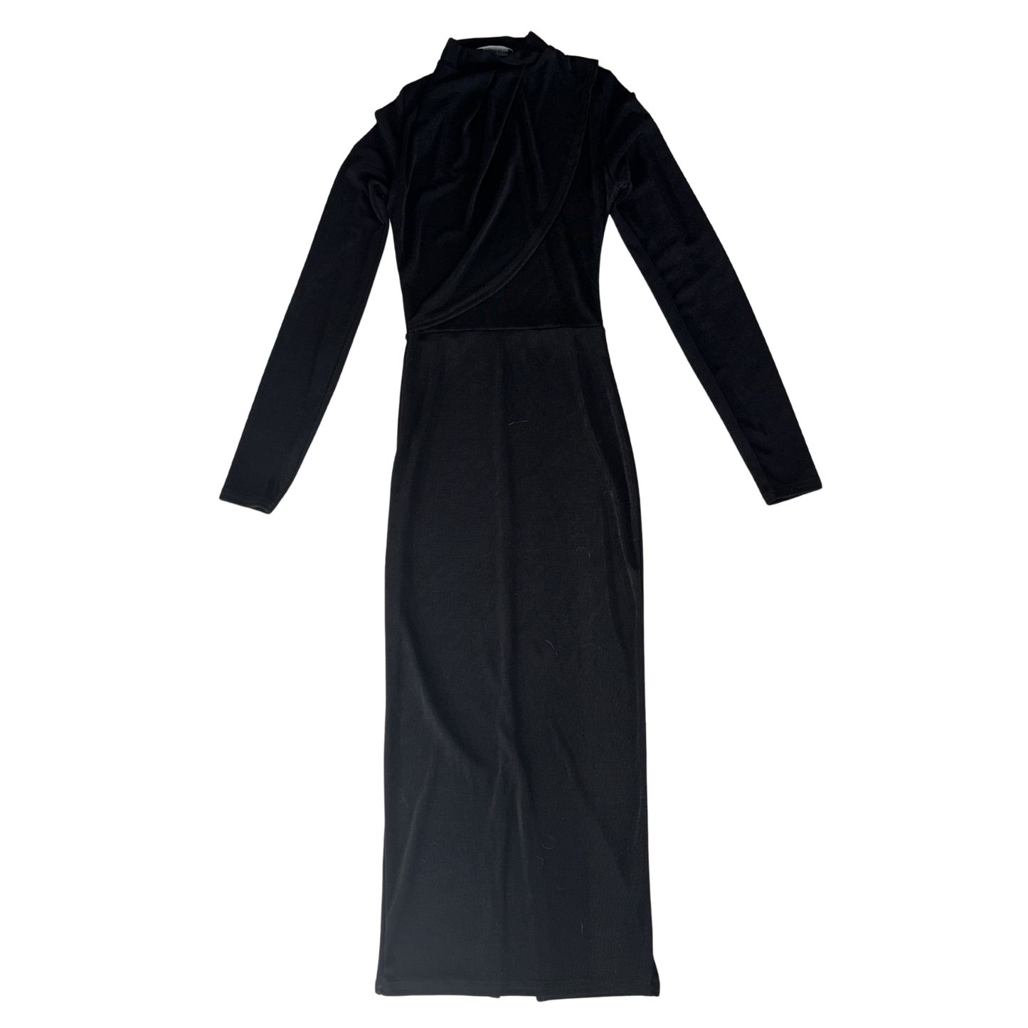 PLT Black Long Sleeve Midi Dress