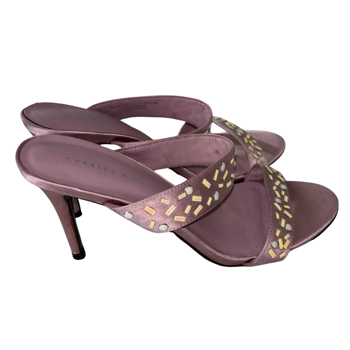 Charles Keith Purple Embellished Heels