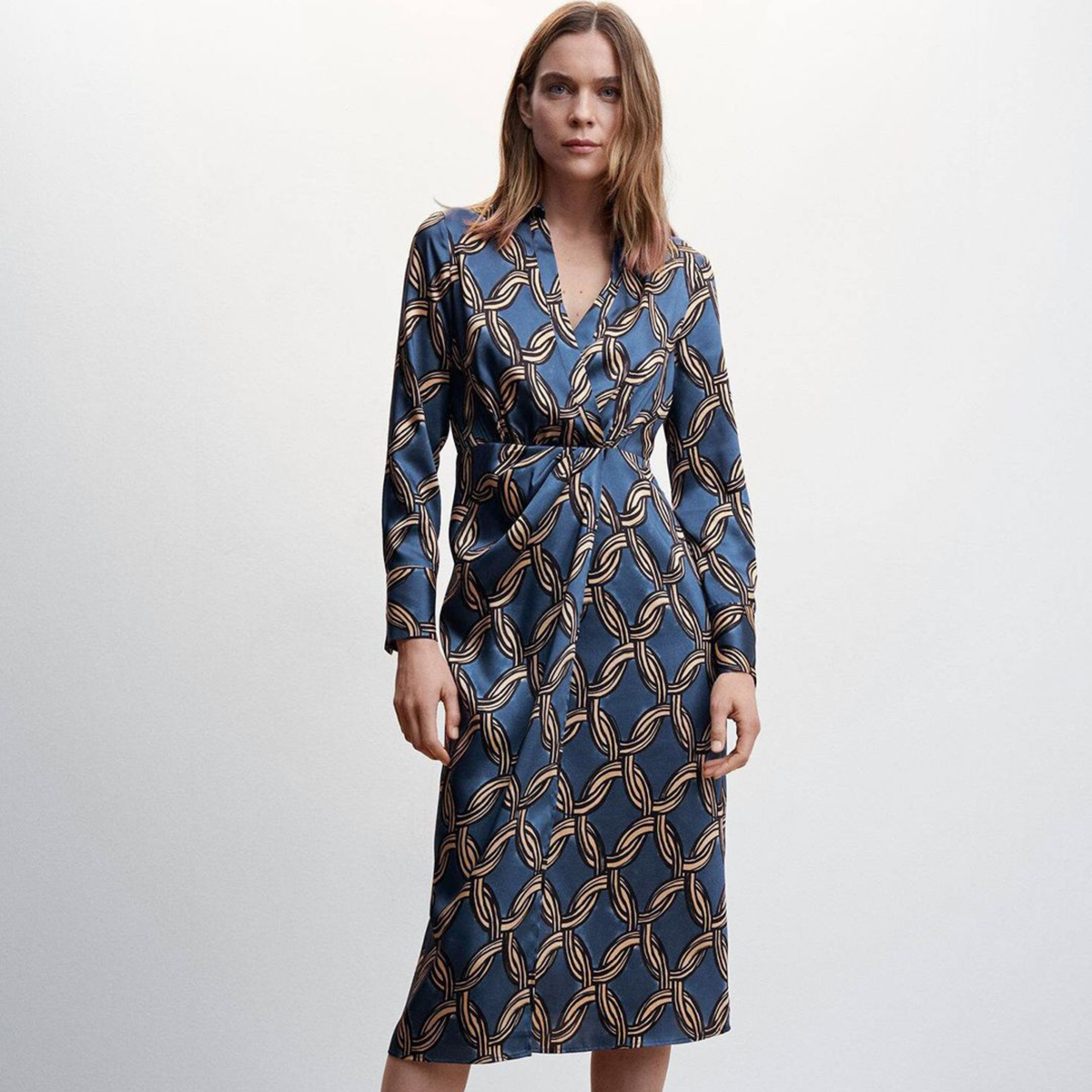Mango Chain Pattern Maxi Dress