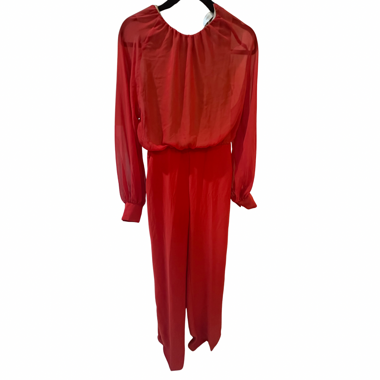 Mango Red Chiffon Jumpsuit