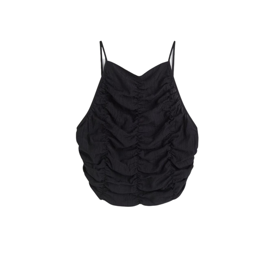 H&M Black Ruched Top