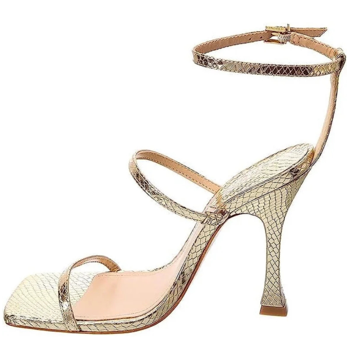 SCHUZ Gold Snake Print Heels