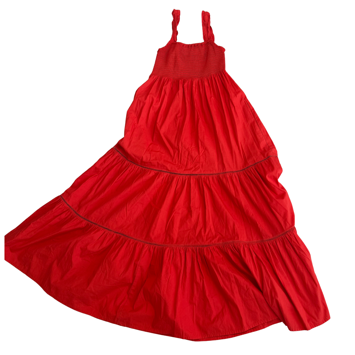 O.P.T Red Shirred Top Maxi Dress