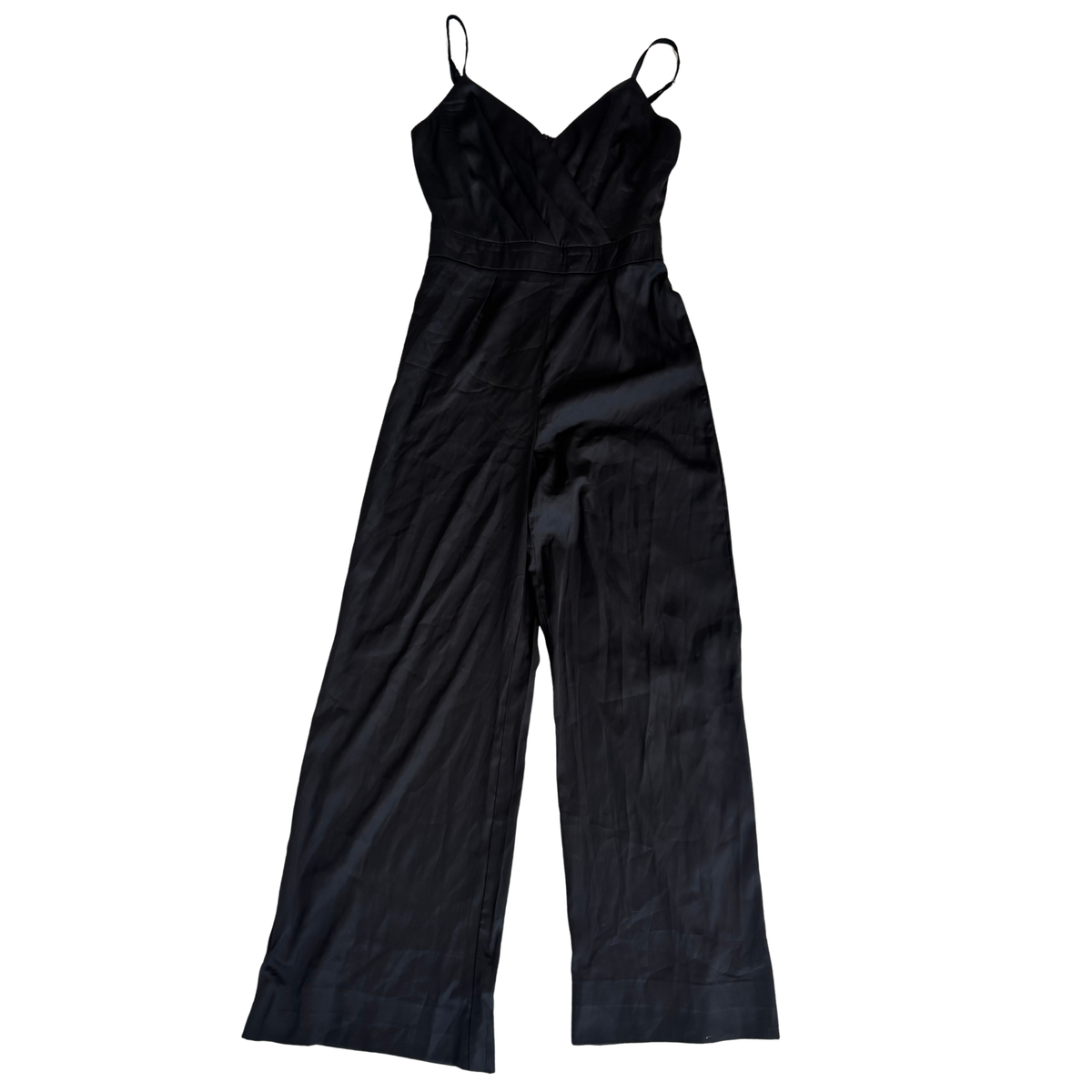 Black Satin Wide Leg Jumpsuit