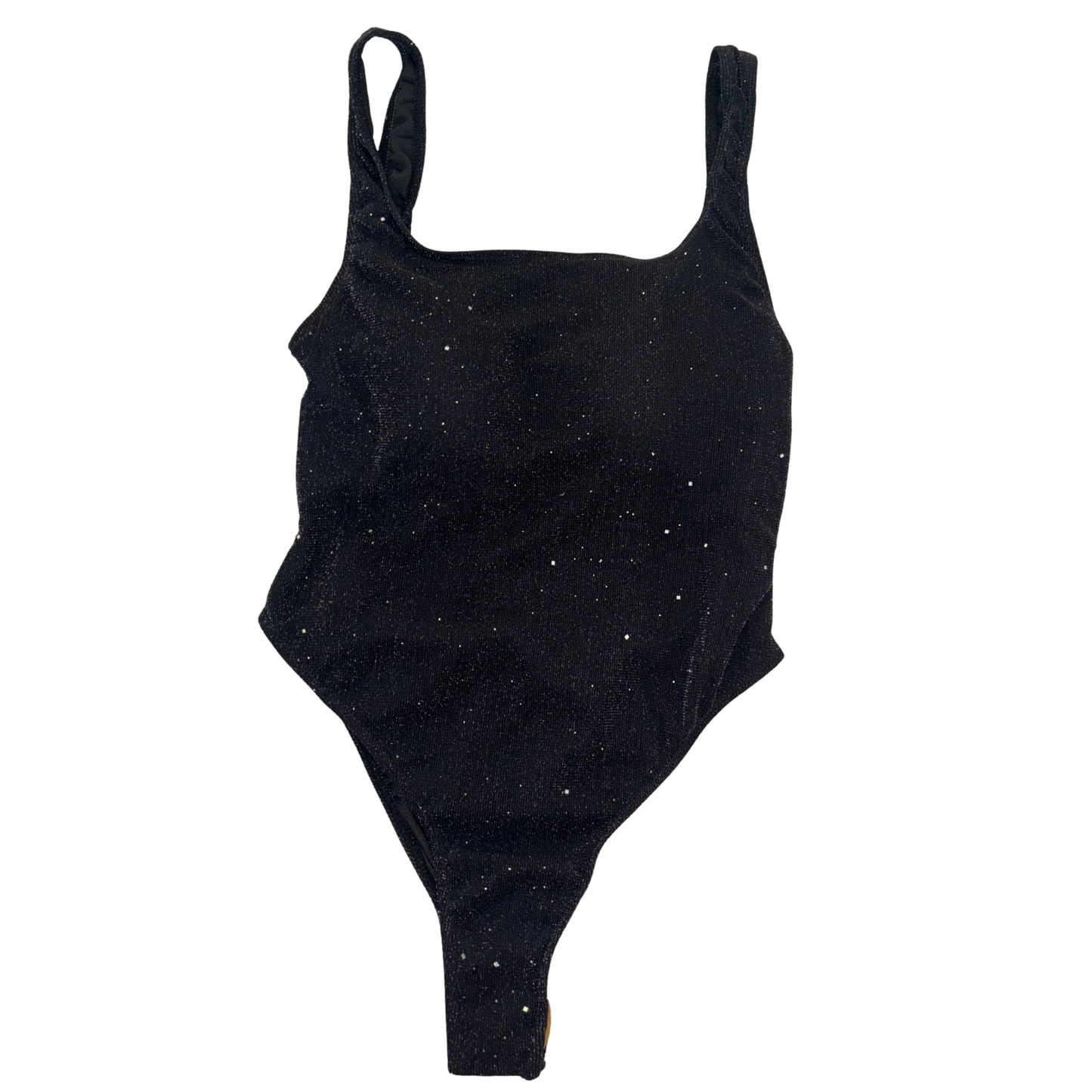 Black Sparkly Open Back Swimsuit