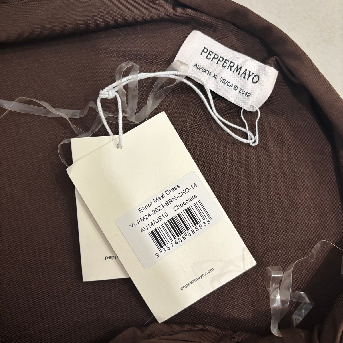 Peppermayo Elinor Maxi Dress in Chocolate
