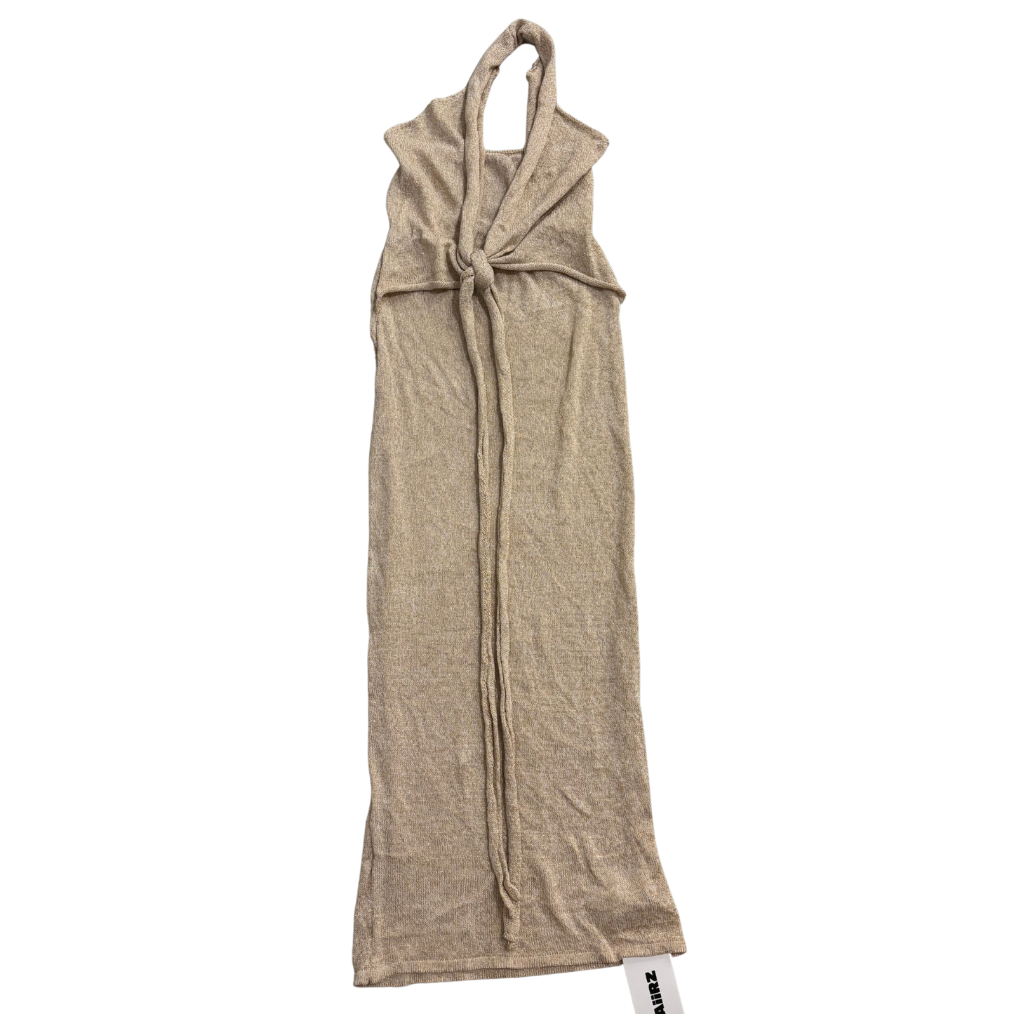 Gold Halterneck Lurex Maxi Dress