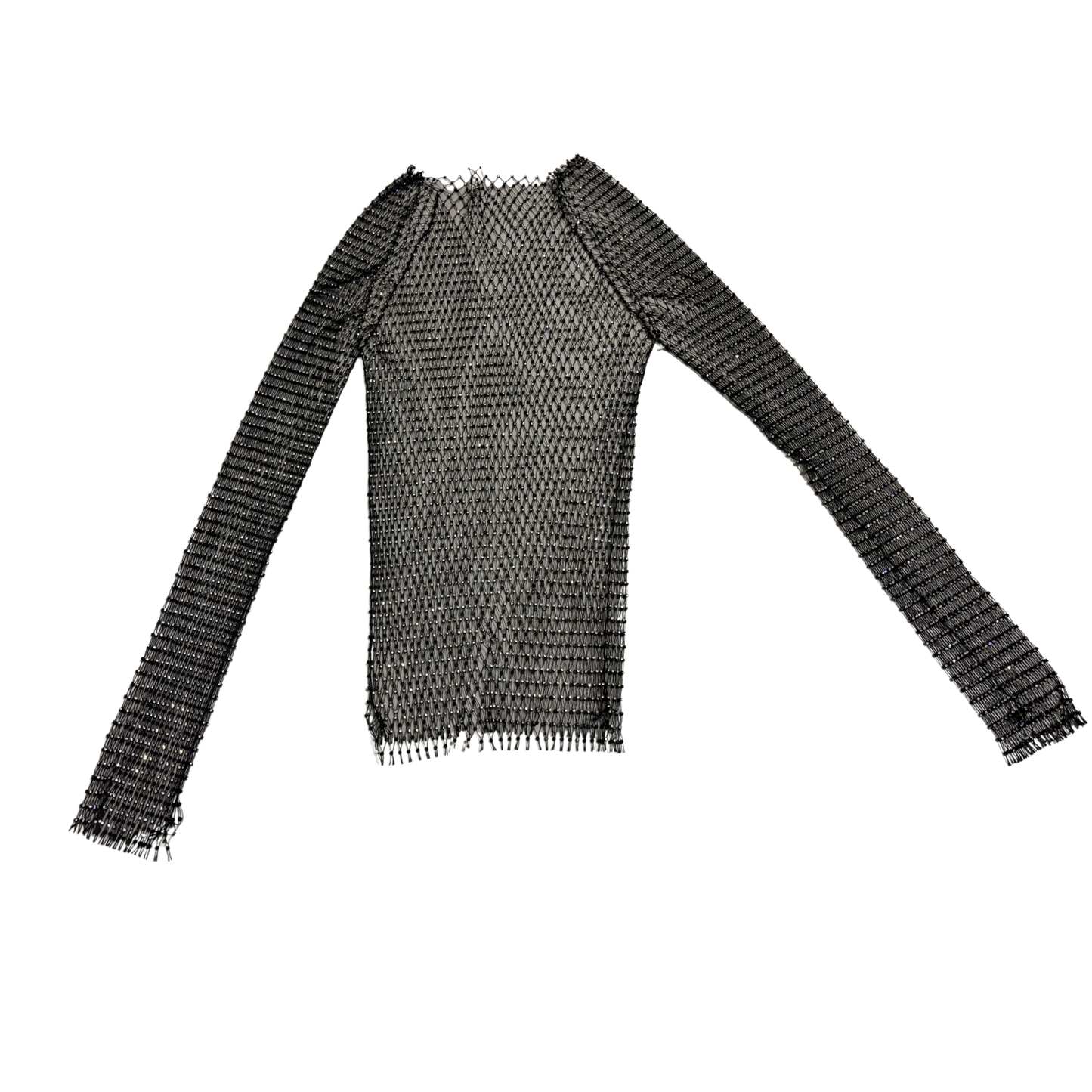 Black Diamanté Long Sleeve Top