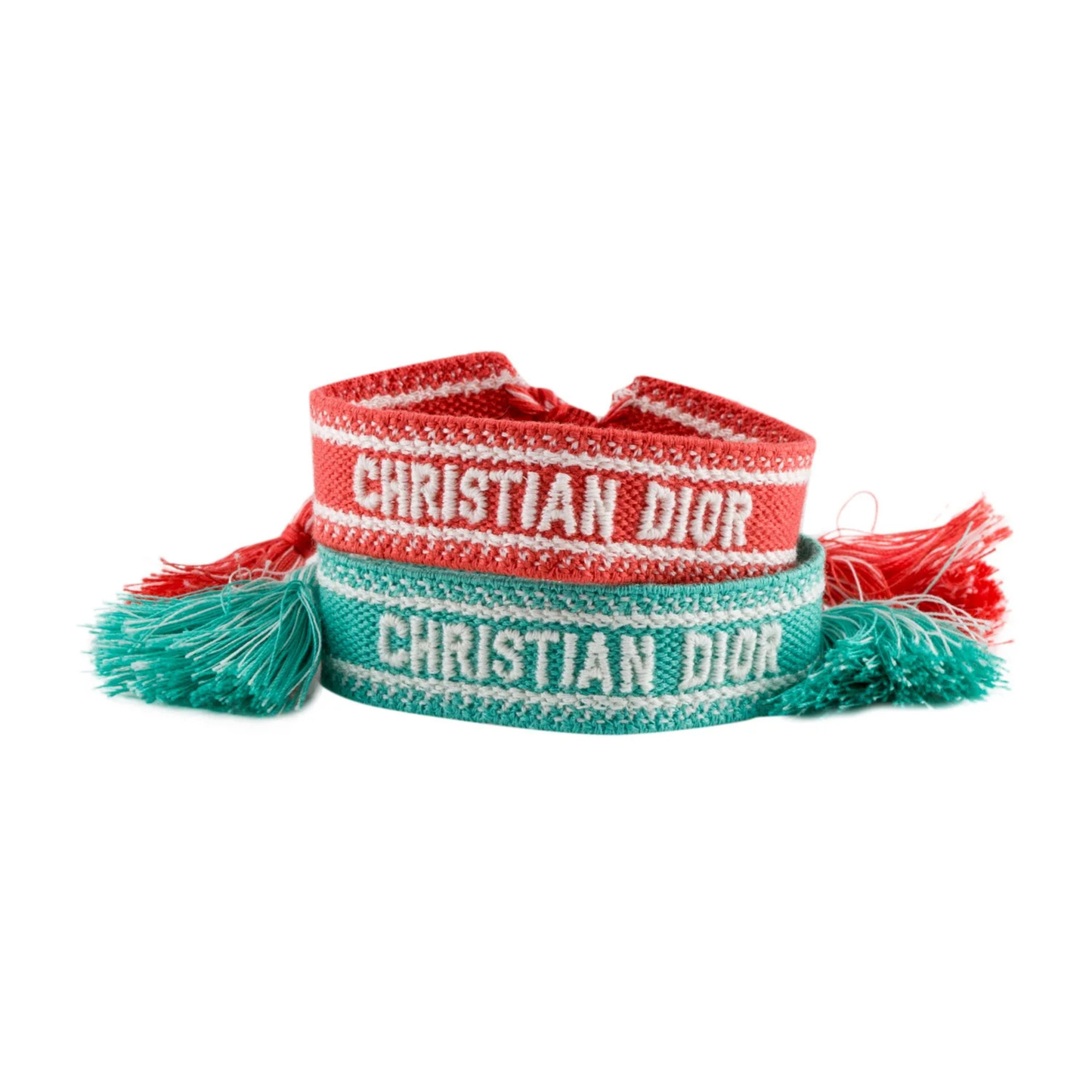 Dior Woven Bracelet Set - Pink / Blue