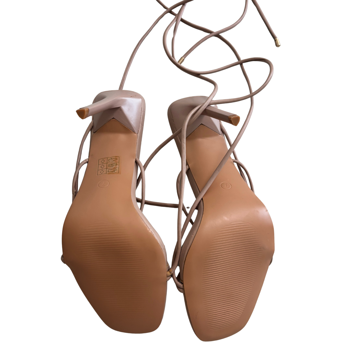 PLT Nude Lace Up Heels