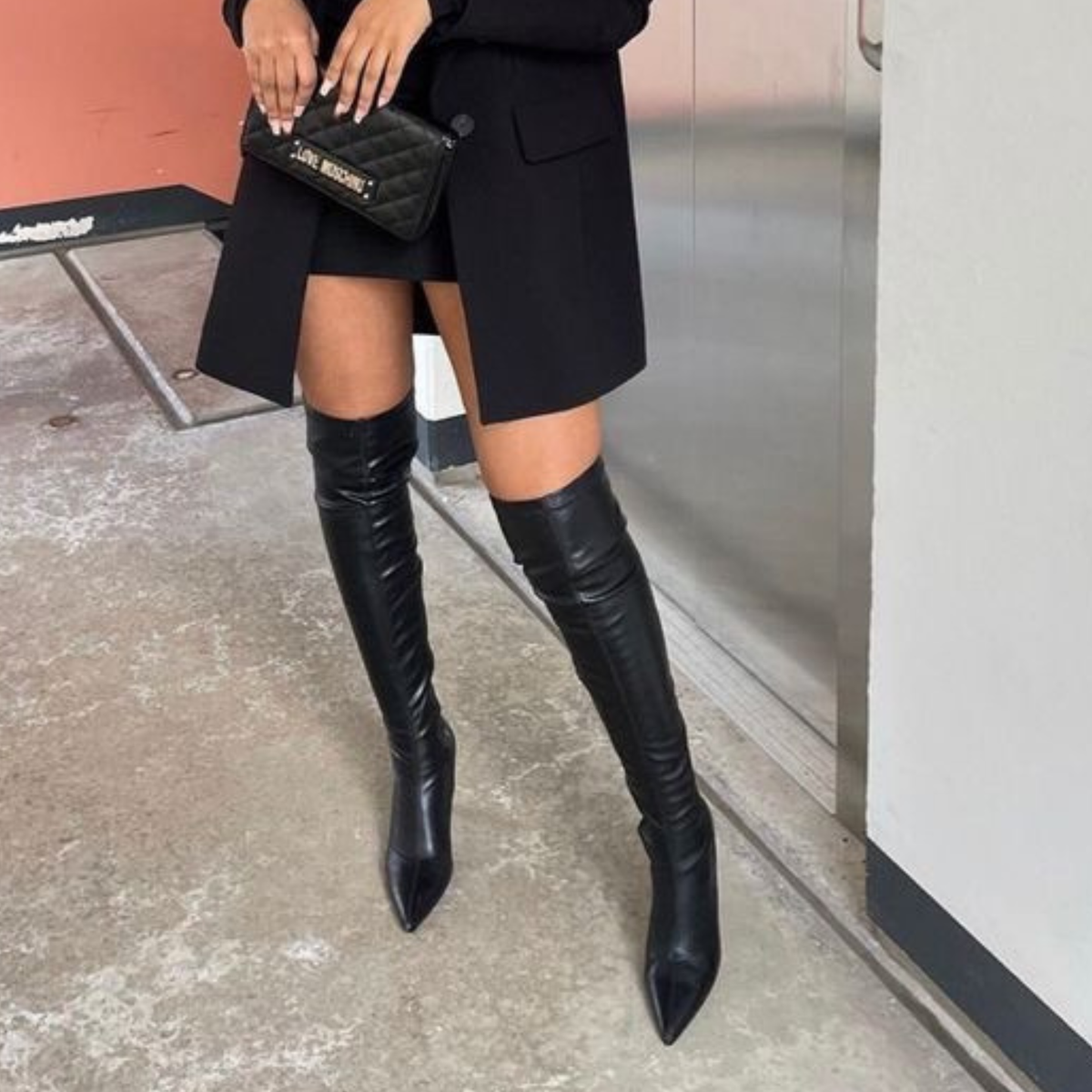 Truffle Collection Black Fitted High Boots