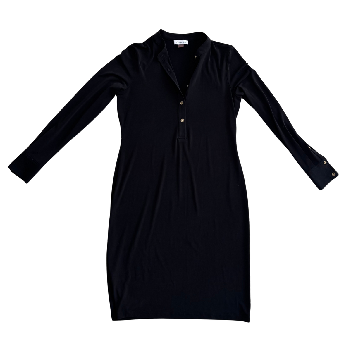 Calvin Klein Black Sheer Shirt Dress