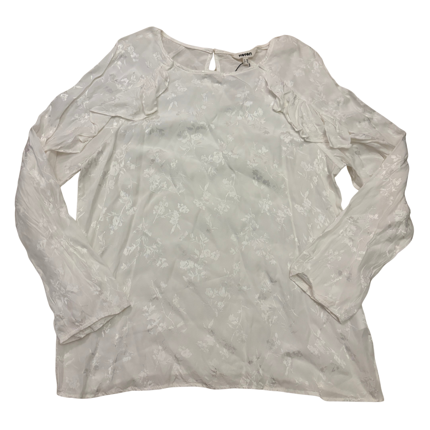 Koton White Floral Flow Sleeve Top