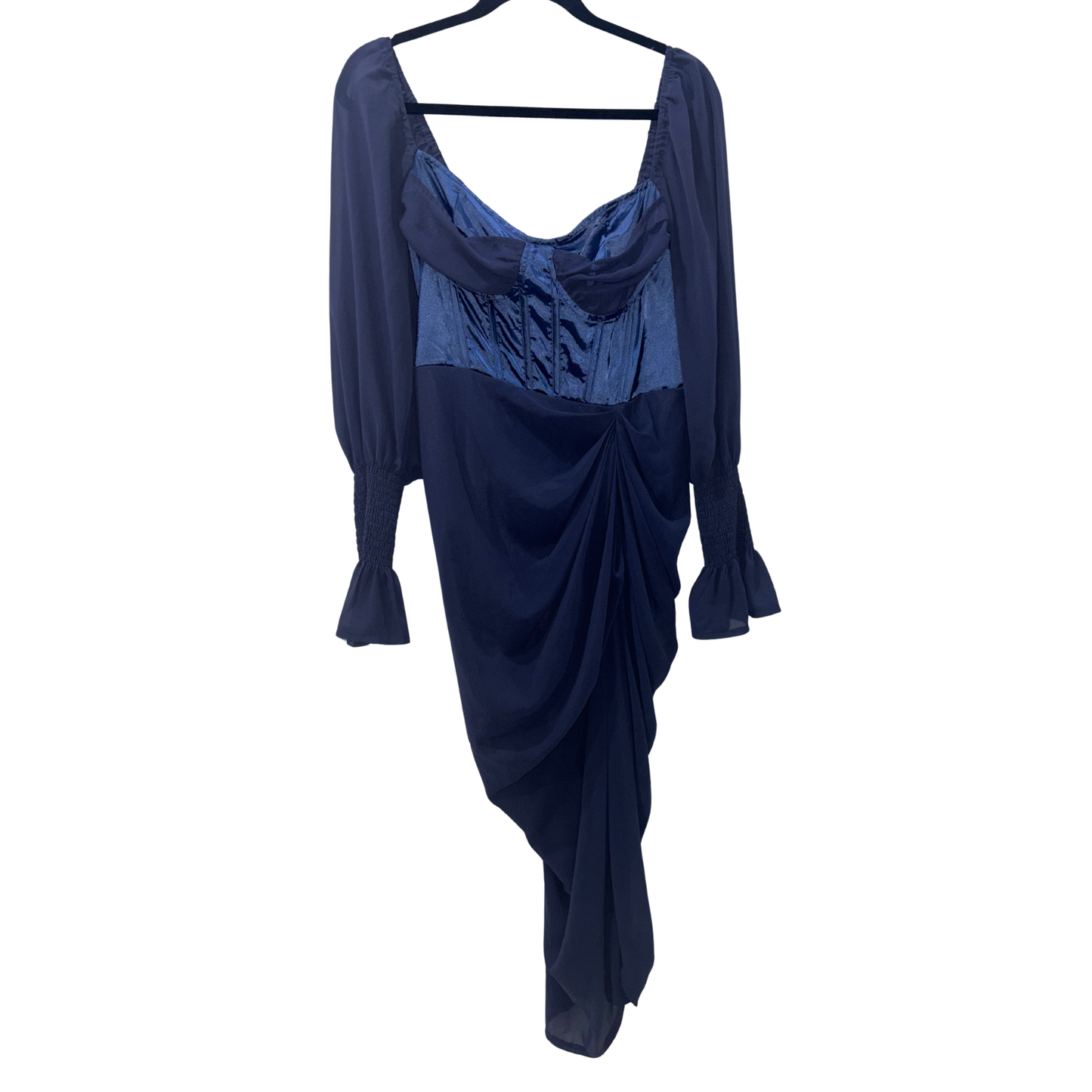 PLT Blue Satin Corset Dress