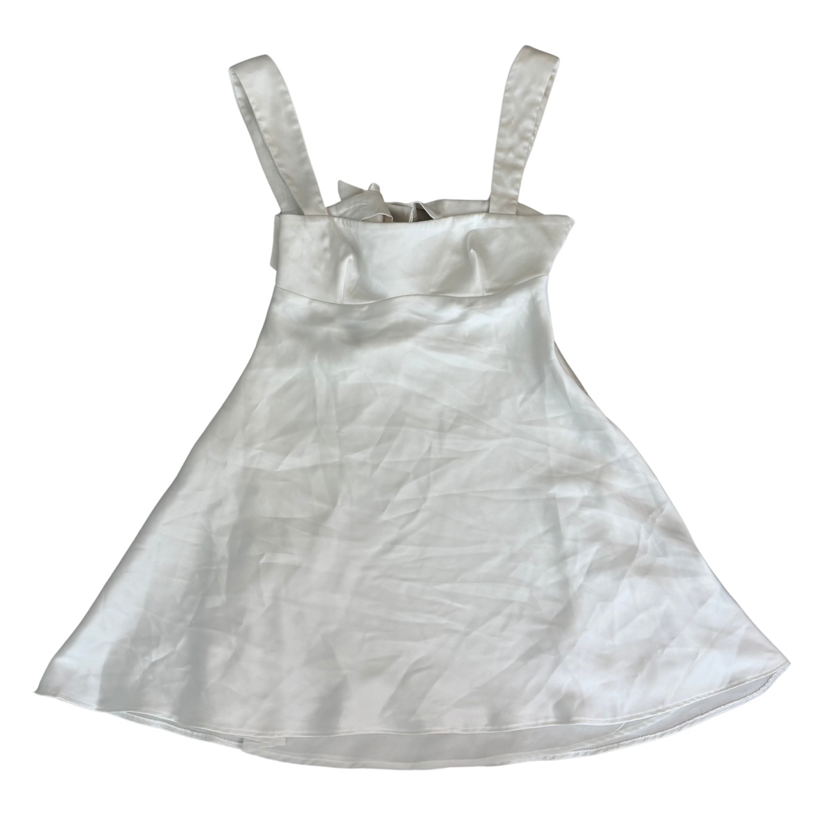 Zara White Satin Open Back Mini Dress