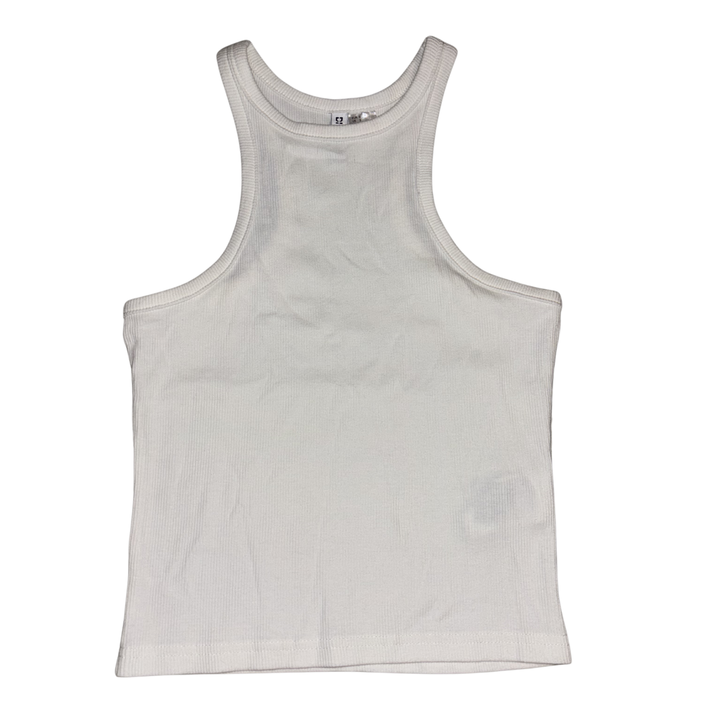 H&M White Ribbed Halterneck Tank Top