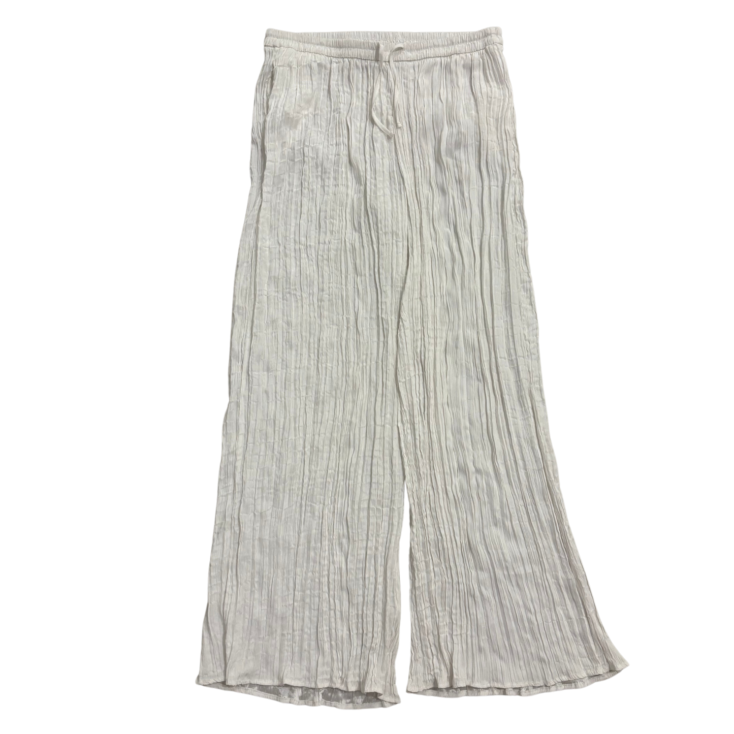Bershka White Chenille Wide Leg Trousers