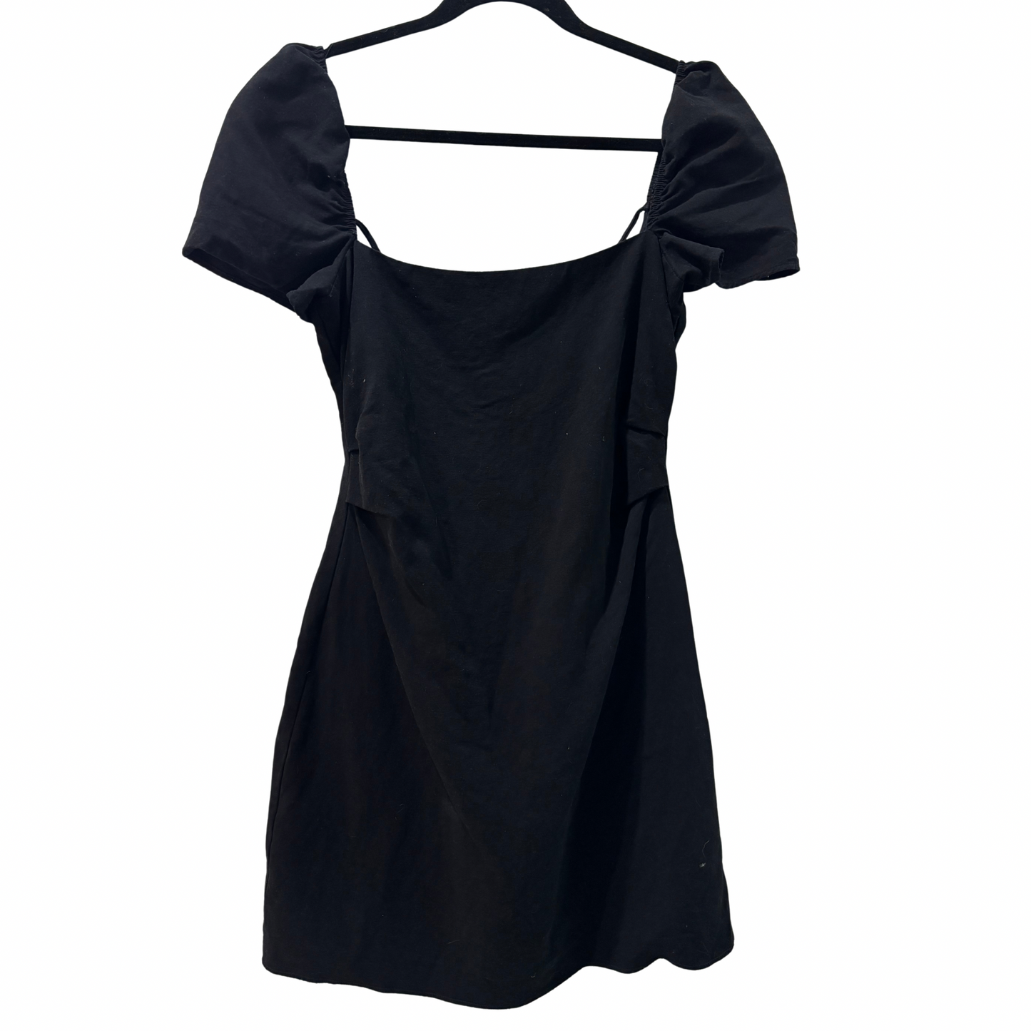 Zara Black Ruffle Sleeve Crossback Mini Dress