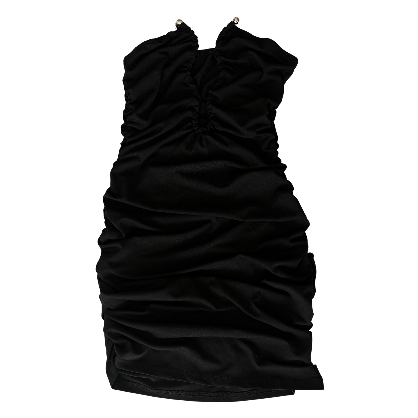 Black Bandeau Deep Neck Mini Dress