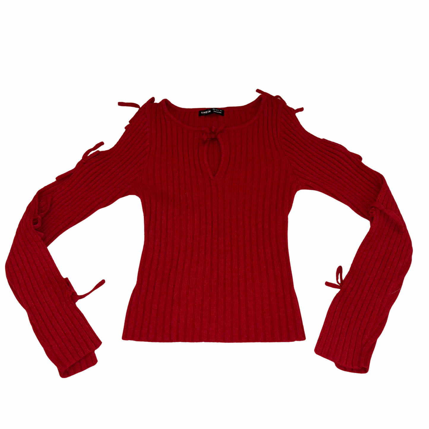 Red Knit Bow Detail Jumper
