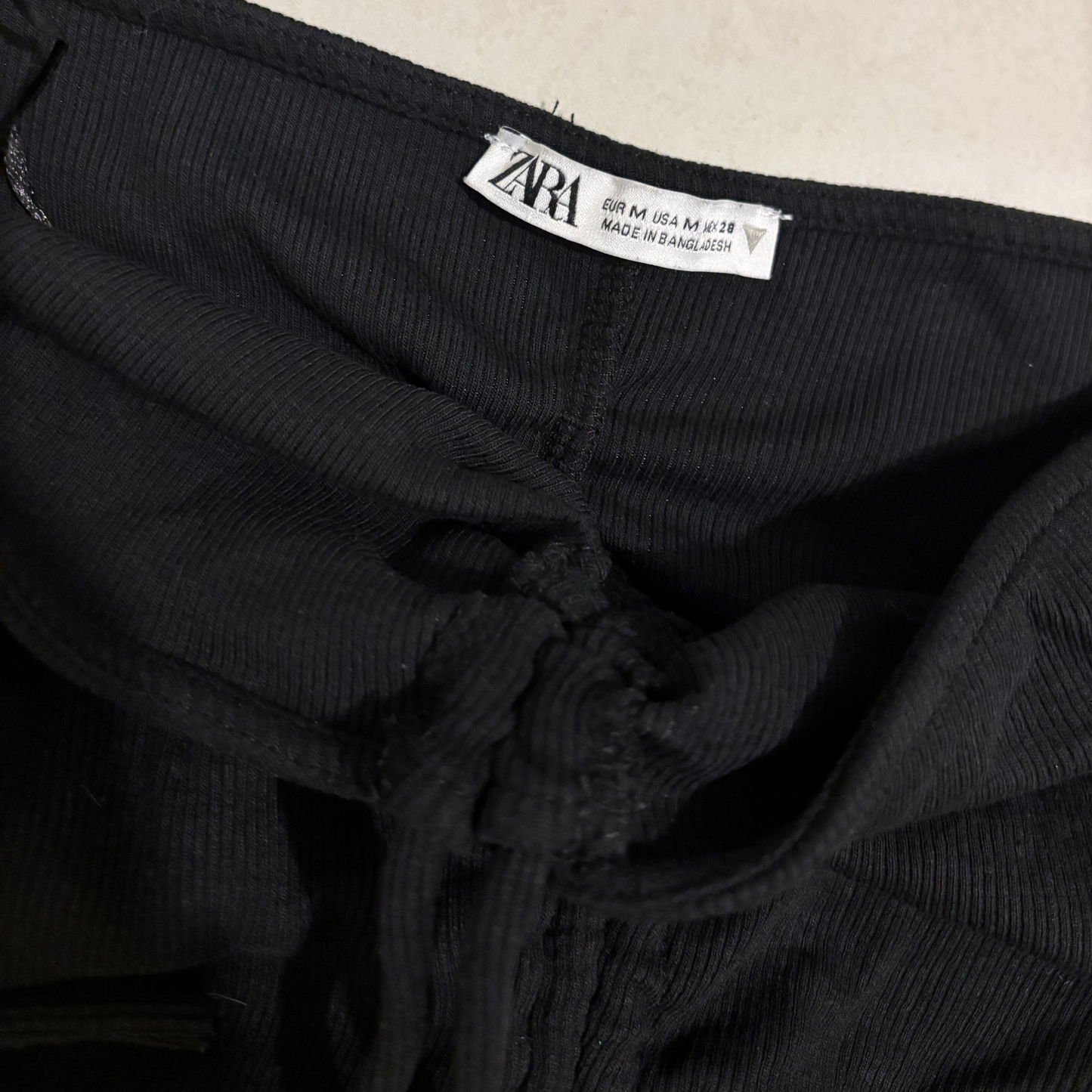 Zara Black Ruched Halterneck Top