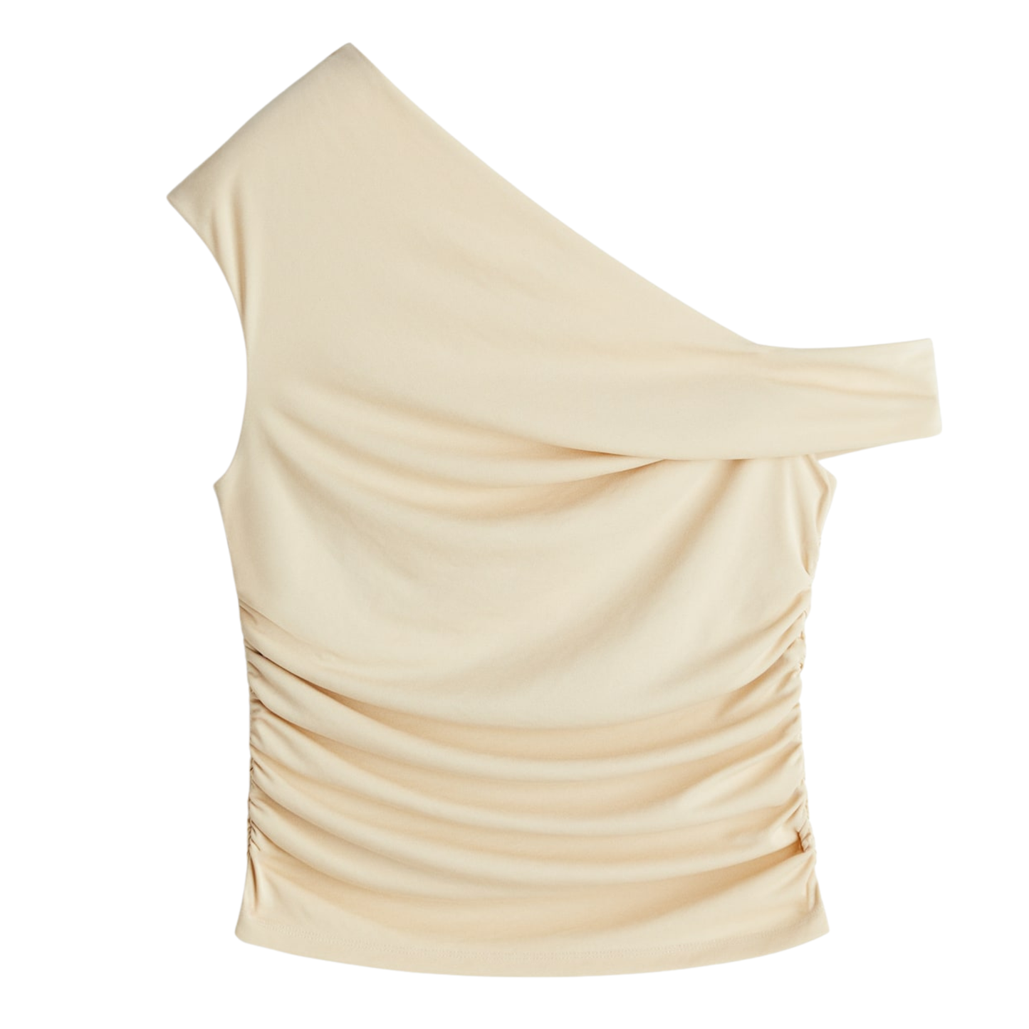 H&M Beige One Shoulder Top