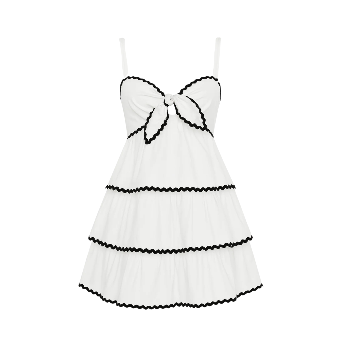 Beach City Scallop Trim Mini Dress