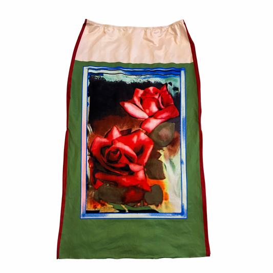Rose Design Midi Skirt